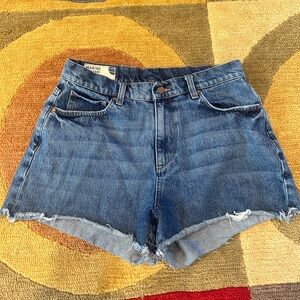 Marine Layer Sasha Denim Short High Waisted Jean Shorts Frayed Size 29 Waist